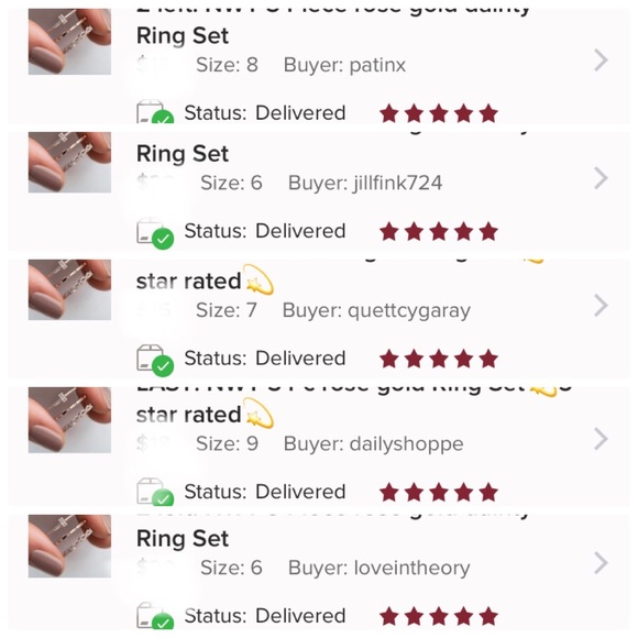 LAST! NWT 3 Pc rose gold Ring Set💫5 star rated💫 - Picture 4 of 7